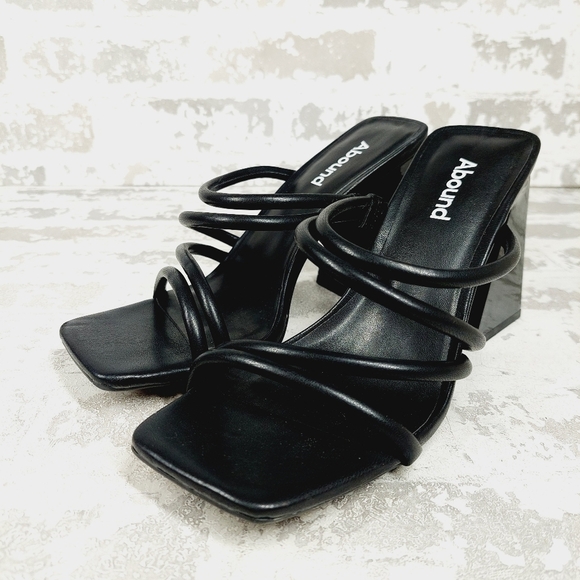 New Abound Austry Black Tubular Strappy Heeled Sandal i567 - Picture 2 of 11